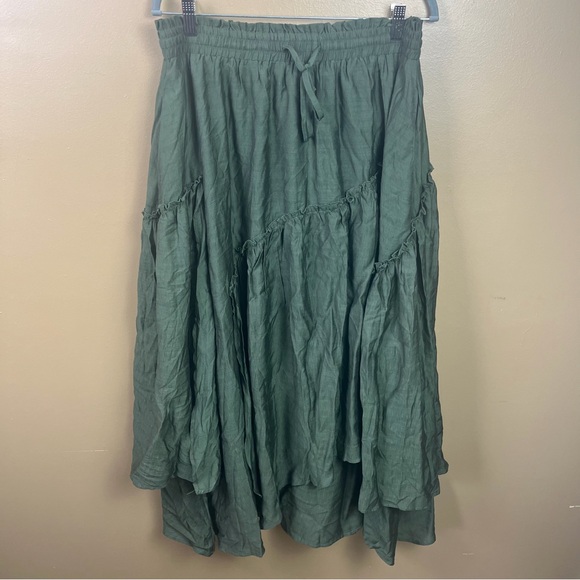 Scarlet Darkness Green Maxi Skirt Renaissance Women's XL - Picture 2 of 12